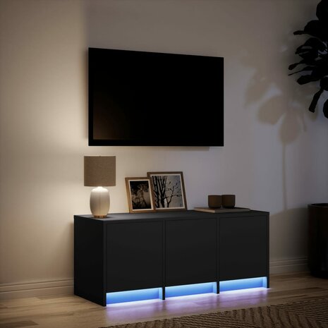 Tv-meubel met LED 97x34x40 cm bewerkt hout zwart 5