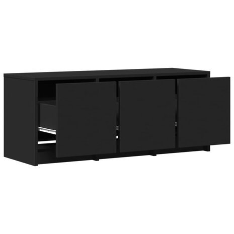 Tv-meubel met LED 97x34x40 cm bewerkt hout zwart 9