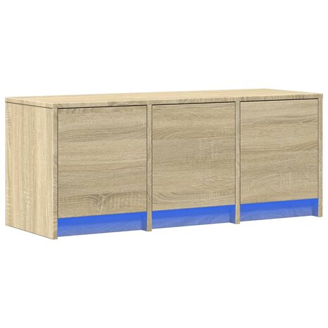 Tv-meubel met LED 97x34x40 cm bewerkt hout sonoma eikenkleurig 3