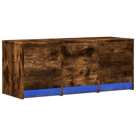 Tv-meubel met LED 97x34x40 cm bewerkt hout gerookt eikenkleur 3