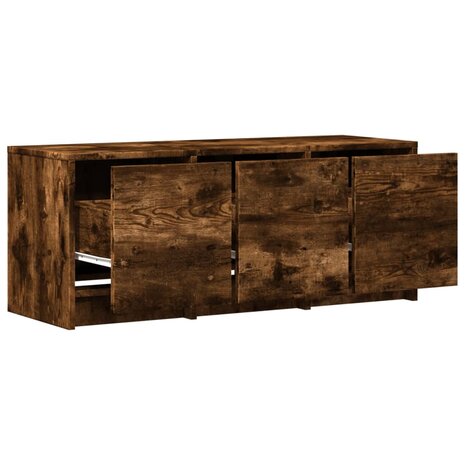 Tv-meubel met LED 97x34x40 cm bewerkt hout gerookt eikenkleur 9