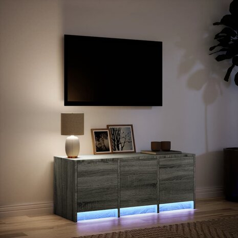 Tv-meubel met LED 97x34x40 cm bewerkt hout grijs sonoma eiken 5