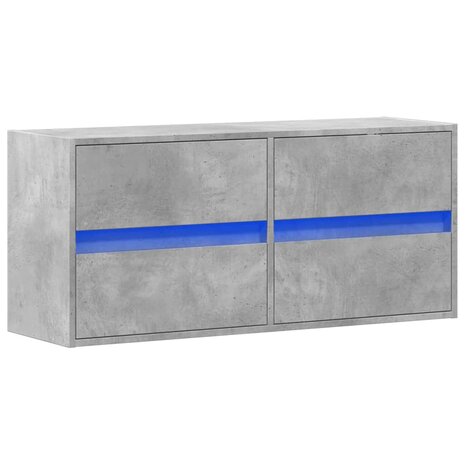 Tv-wandmeubel met LED-verlichting 100x31x45 cm betongrijs 3