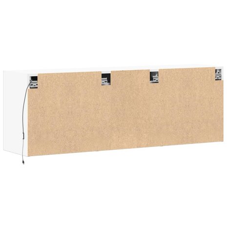 Tv-wandmeubel met LED-verlichting 130x31x45 cm wit 8