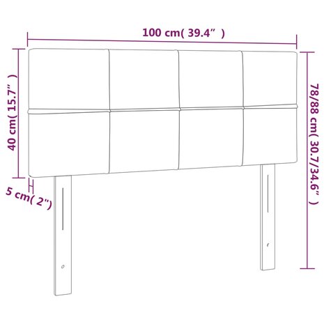 Hoofdbord 100x5x78/88 cm stof donkergrijs 8