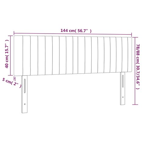 Hoofdborden 2 st 72x5x78/88 cm fluweel donkergrijs 8