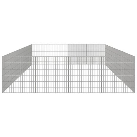 Dierenverblijf 24 panelen 54x60 cm gegalvaniseerd ijzer 4