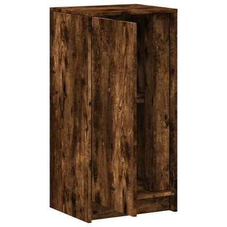 Dressoir met LED 42,5x34x85 cm bewerkt hout gerookt eikenkleur 7