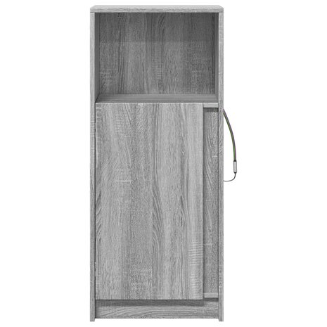 Dressoir met LED 42,5x34x100 cm bewerkt hout grijs sonoma eiken 6