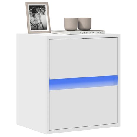 Tv-wandmeubel met LED-verlichting 41x31x45 cm wit 1