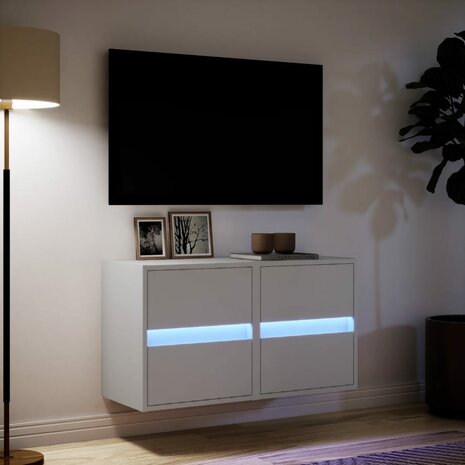 Tv-wandmeubels 2 st met LED-verlichting 41x31x45 cm wit 5