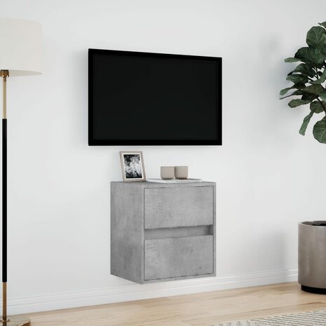 Tv-wandmeubel met LED-verlichting 41x31x45 cm betongrijs 4