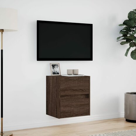 Tv-wandmeubel met LED-verlichting 41x31x45 cm bruin eikenkleur 4