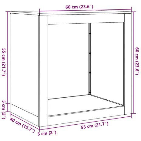 Haardhoutrek 60x40x60 cm staal groen 10