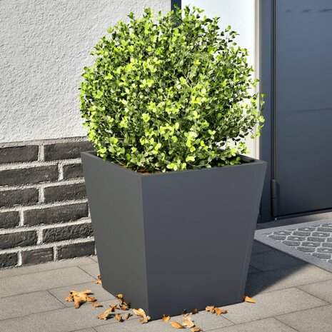 Plantenbakken 2 st 40x40x40 cm staal antracietkleurig 1