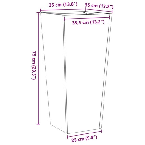 Plantenbak 35x35x75 cm staal wit 10