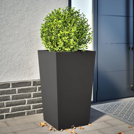 Plantenbak 45x45x75 cm staal zwart 1