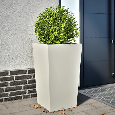 Plantenbak 45x45x75 cm staal wit 1