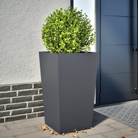 Plantenbak 45x45x75 cm staal antracietkleurig 1