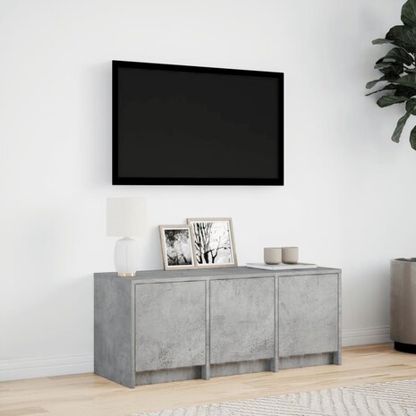 Tv-meubel met LED 97x34x40 cm bewerkt hout betongrijs 4