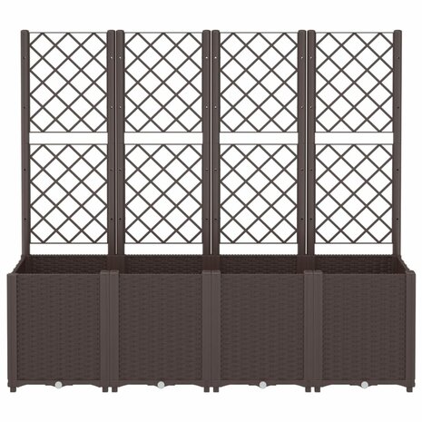 Plantenbak met latwerk 160x40x140 cm polypropeen bruin 3