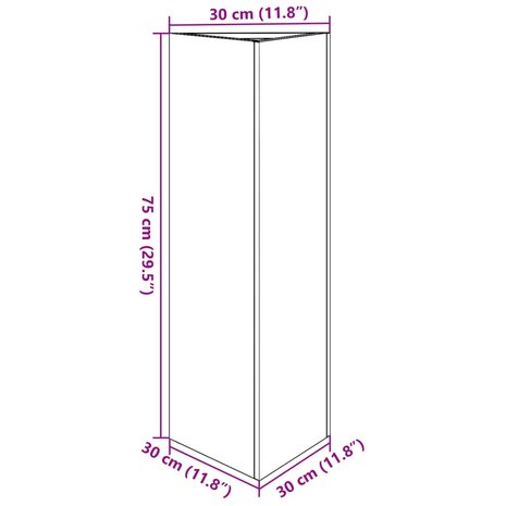 Plantenbakken 2 st driehoek 30x26x75 cm staal zwart 12