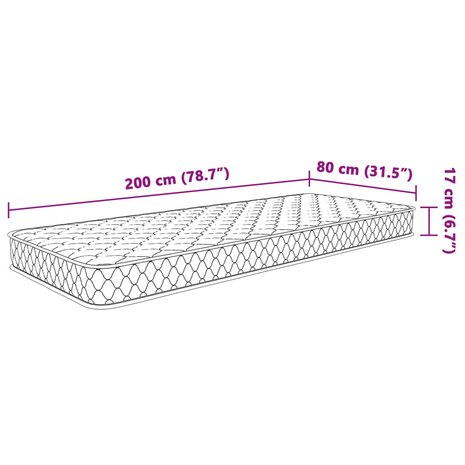 Traagschuimmatras 80x200x17 cm wit 8