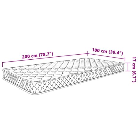 Traagschuimmatras 100x200x17 cm wit 8