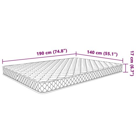 Traagschuimmatras 140x190x17 cm wit 8