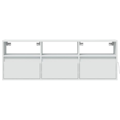 Tv-wandmeubel met LED-verlichting 130x31x45 cm wit 6