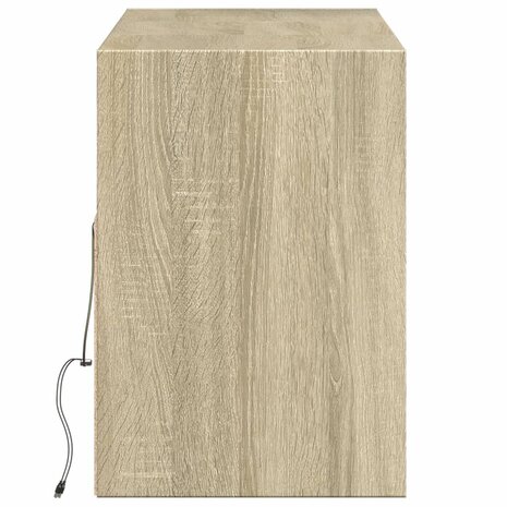 Tv-wandmeubel met LED-verlichting 130x31x45 cm sonoma eiken 7