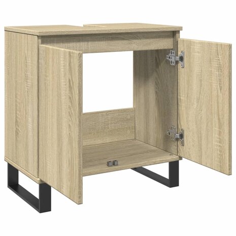 Badkamerkast 58x33x60 cm bewerkt hout sonoma eikenkleurig 6