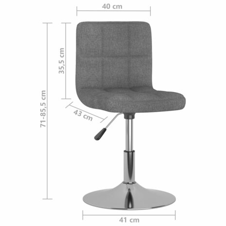 Eetkamerstoelen draaibaar 2 st stof lichtgrijs 10