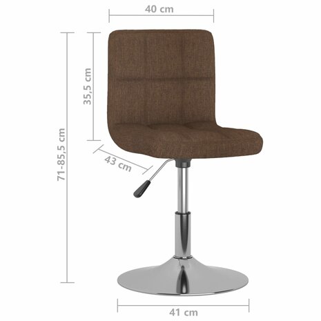 Eetkamerstoelen draaibaar 2 st stof bruin 10