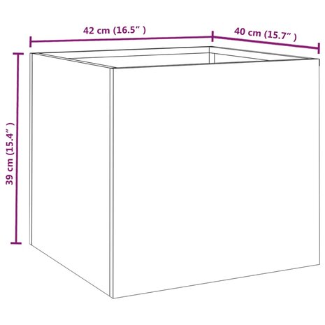 Plantenbakken 2 st 42x40x39 cm cortenstaal 11