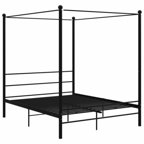 Hemelbedframe metaal zwart 160x200 cm  2