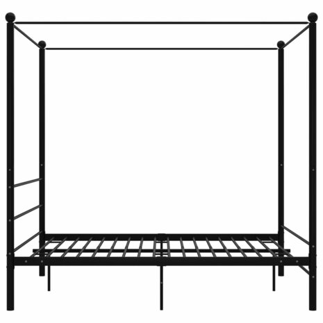 Hemelbedframe metaal zwart 160x200 cm  3