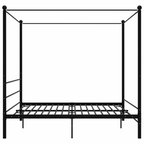 Hemelbedframe metaal zwart 180x200 cm  3