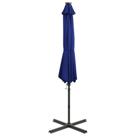 Zweefparasol met paal en LED-verlichting 300 cm azuurblauw 3