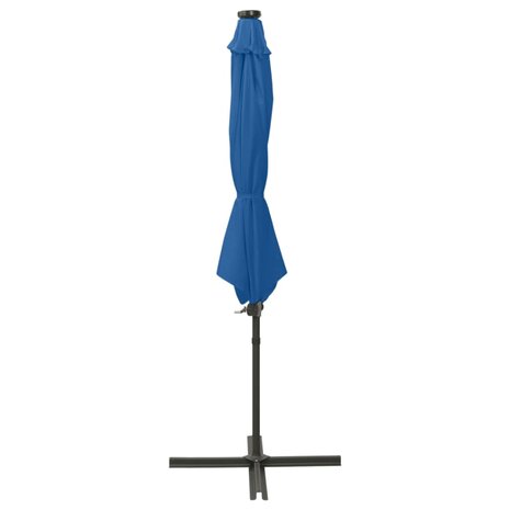 Zweefparasol met paal en LED-verlichting 300 cm azuurblauw 2