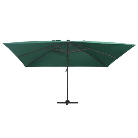 Zweefparasol met LED en aluminium paal 400x300 cm groen 2