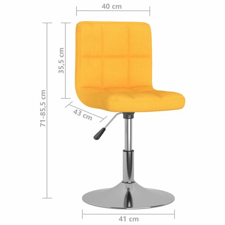 Eetkamerstoelen draaibaar 2 st stof geel 10