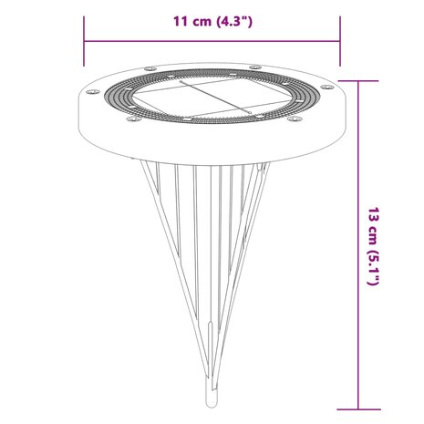 Grondlampen 12 st solar met grondpennen warmwit 7