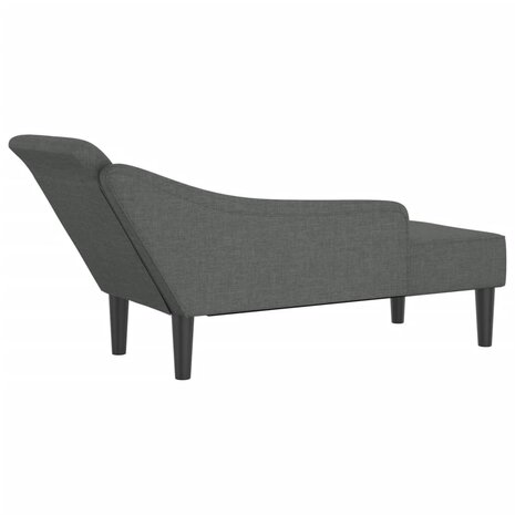 Chaise longue met kussens stof donkergrijs 5