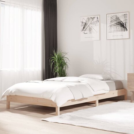 Bed stapelbaar 75x190 cm massief grenenhout 1