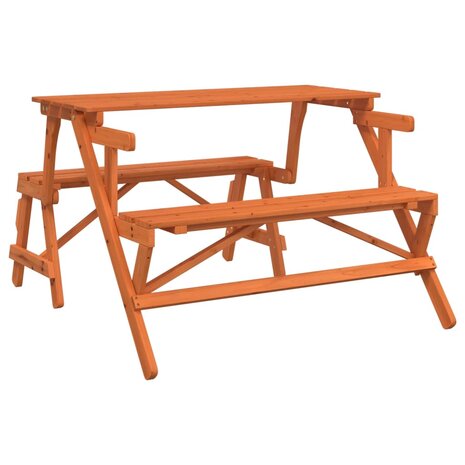 Picknicktafel met banken 2-in-1 ombouwbaar massief vurenhout 2