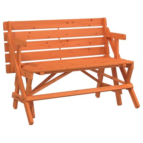 Picknicktafel met banken 2-in-1 ombouwbaar massief vurenhout 8