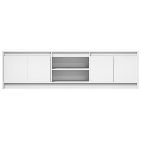 Tv-meubel met LED 180x34x50 cm bewerkt hout wit 6