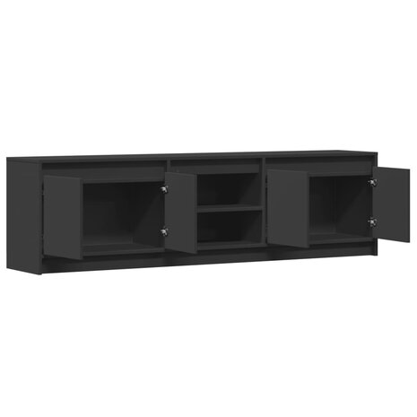 Tv-meubel met LED 180x34x50 cm bewerkt hout zwart 9