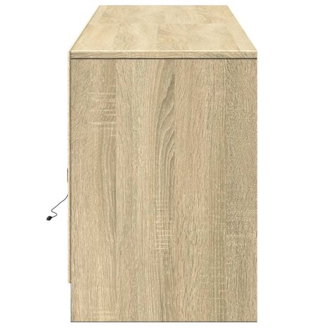 Tv-meubel met LED 180x34x50 cm bewerkt hout sonoma eikenkleurig 7